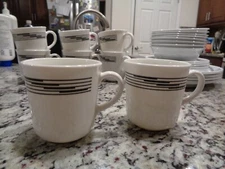 SET OF 2 CORELLE CORNING WARE OPTIC COFFEE CUPS MUGS 3 3/4" EXCELLENT