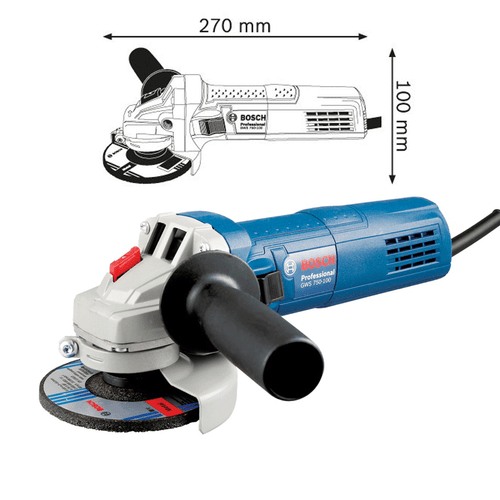 Amoladora angular Bosch 4" GWS750-100 amoladora de disco 220V / 750W - Imagen 2 de 3