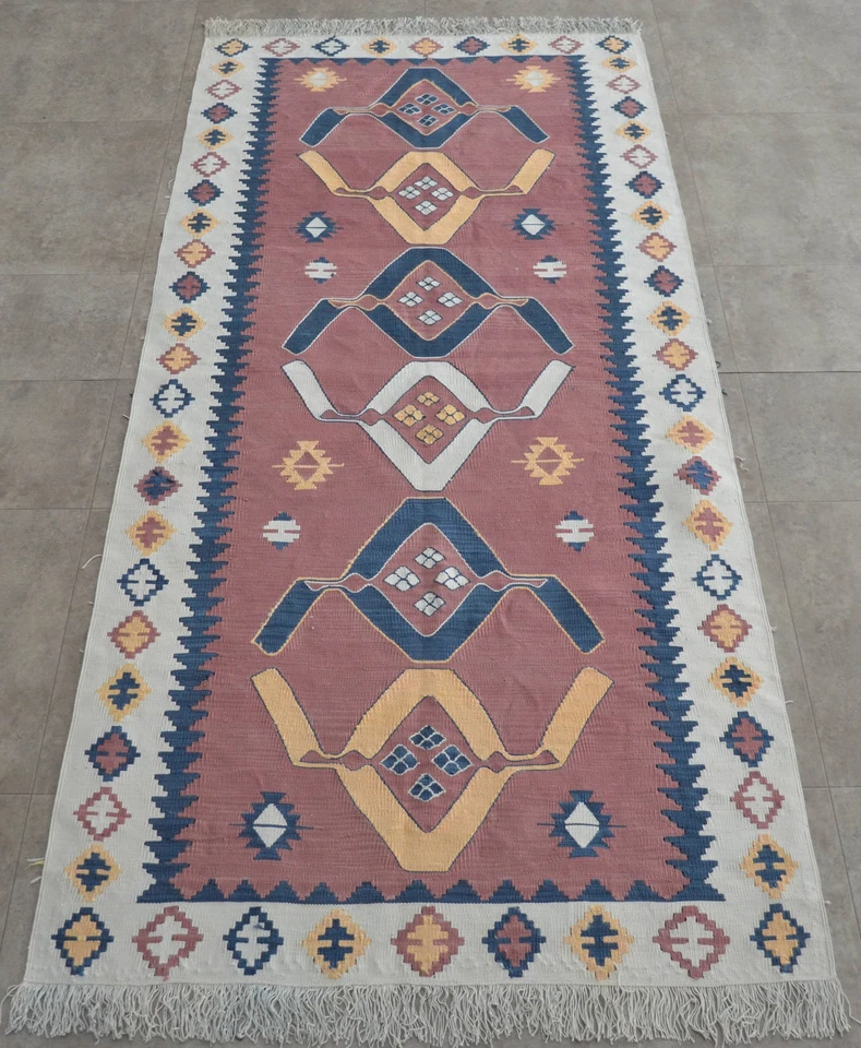 Alfombra de corredor turca de seda pura 37′′x 85′′. Alfombra Corredor Hecha a Mano Única RARA Nueva Foto 4 de 4