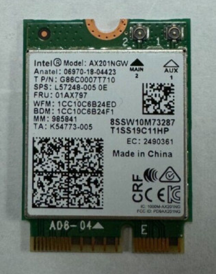 New HP Intel Wireless AX201 AX201NGW WiFi BT mini Card 01AX797