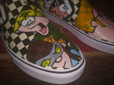 checkered vans painted