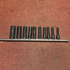 MATCO Tools ADV ADP66V-186V  1/4" Drive 10pc Impact Socket Set 3/16” - 9/16” - a
