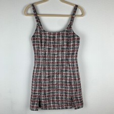 Forever 21 Women's S Red Black White Tweed y2k 1990's 200's Dress Slit