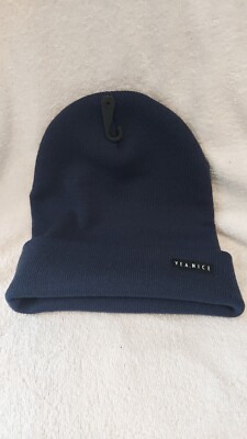 Yea Nice Men's Navy Blue Cuffed Beanie Hat OSFM Brand New With No Tags