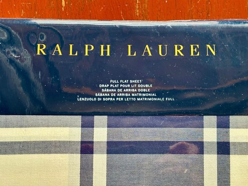 Ralph Lauren WINTER HARBOUR Acadia FULL Size Flat Sheet - ALL Cotton Plaid - Picture 4 of 6