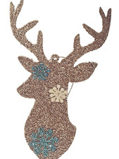 Christmas Tree Glitter Buck Reindeer Ornament