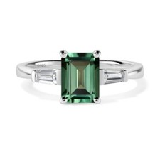 Stunning Green Sapphire Woman Ring, High Quality Green Sapphir Engagement Ring