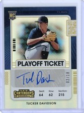 2021 Panini Contenders Baseball Tucker Davidson Braves Playoff RC SP Auto 02/18