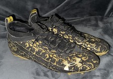 UNDER ARMOUR SPOTLIGHT LUX Suede 2.0 Men's 10 Black Gold Chrome Football Cleats