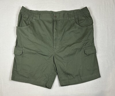 Roundtree&Yorke Cargo Shorts Men's 44 Olive Green Lightweight