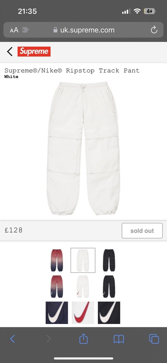 Supreme X Nike Track Pants White Size M Brand New With Tags Supreme X Nike Track Pants White Size M Brand New With Tags