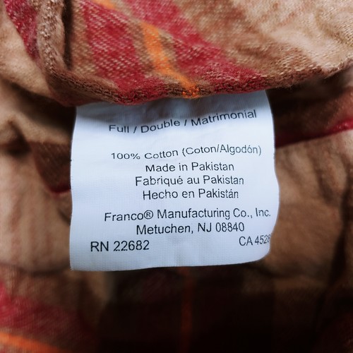 Franco 2-teiliges 100 % Baumwolle rot kariert Flanell Laken & Kissenbezug Set - Bild 7 von 9