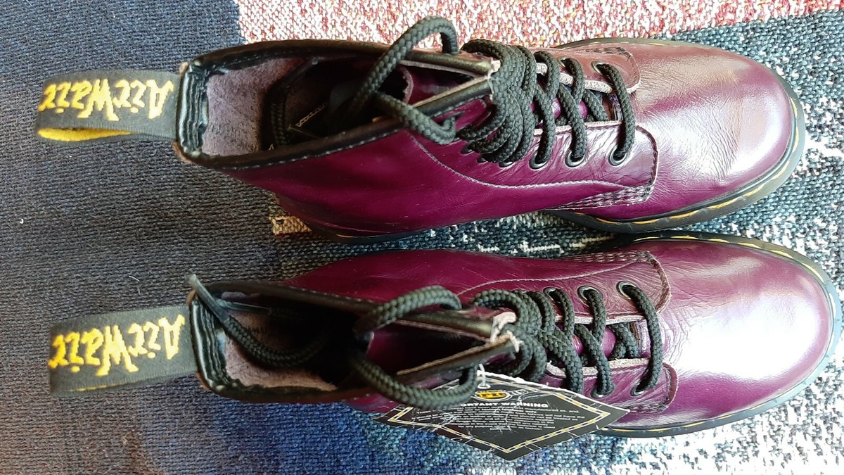 Dr martens 1460 purple boots made in England uk 3,us woman