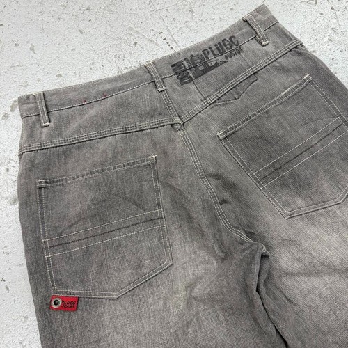 Vintage Y2K Plugg Co. Super Baggy Faded Black Gray Washed Skater Denim Jeans - Picture 3 of 7