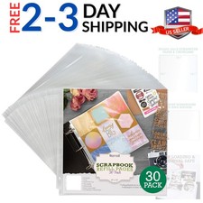 Scrapbook Refill Pages 12x12 Inch, 30 Pack, Fits 3 Ring Scrapbook Binders and...