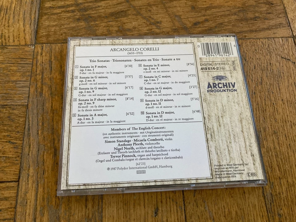 Corelli: Trio Sonatas - Pinnock The English Concert Standage ARCHIV CD 1987 - Imagem 3 de 3