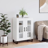 Sideboard Kommode Weiss 69,5X34X90 Cm Holzwerkstoff Stauraum