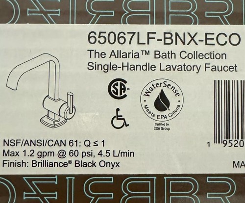 Grifo de baño Brizo 65067LF-BNXBL-ECO Allaria de ónix negro de un solo orificio $781 - Imagen 22 de 23