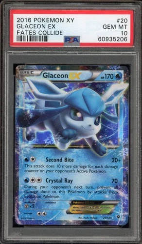 Pokemon Glaceon EX XY Fates Collide Holo Ultra Rare #20 PSA 10 Gem Mint
