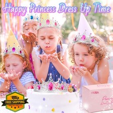 NINAOR 16pk Princess Crown Tiara Dress Up Jewelry Kids Cosplay