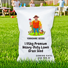 1.95kg Yorkshire Seeds Premium Hard-Wearing Grass Seed For Tough Lawns 6.92 per kilo