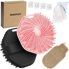 5 PCS Silicone Body Scrubber Shower Brush, Upgrade Super-Exfoliating Shower Scru