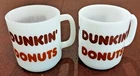 Dunkin Donuts Vintage Glasbake 78 79 Milk Glass Coffee Mug Cup 3.5" USA Lot of 2