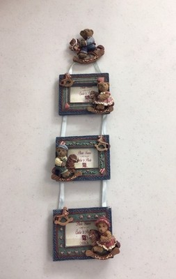 Vintage Cherison 3D Teddy Bear Resin Multi Frame Wall Hanging Photo Frames