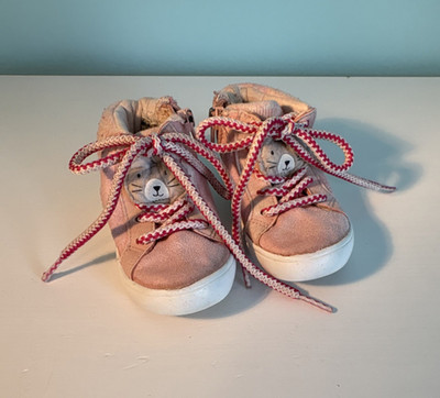 Carter's Pink Bear Animal Face High Top Sneakers Toddler Girls Size 5