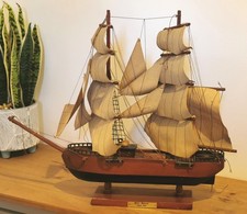 Antique Handmade Wooden Galleon Ship.