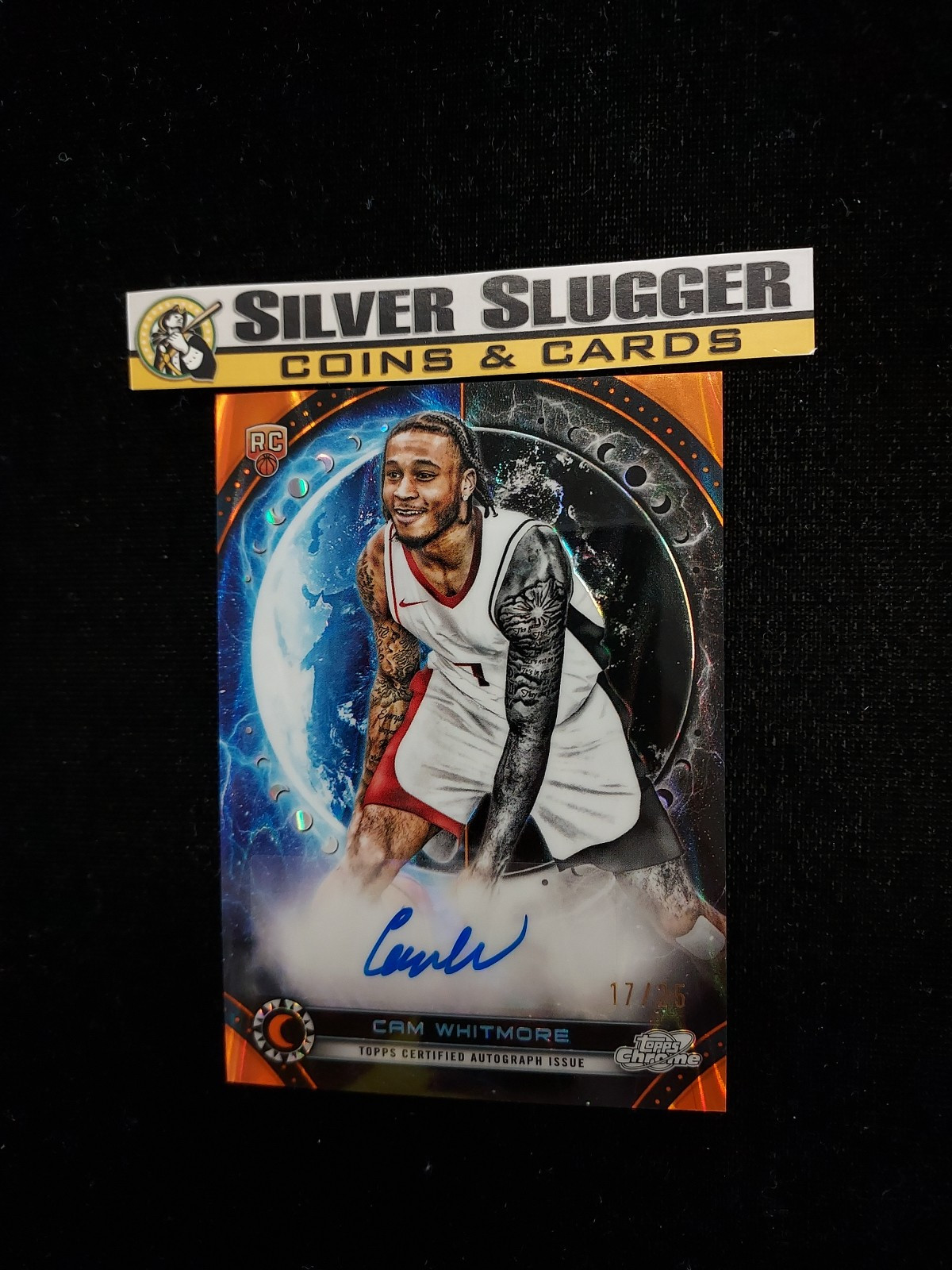 2023-24 Cam Whitmore Topps Chrome Cosmic Equinox Auto Orange Raywave /25 RC