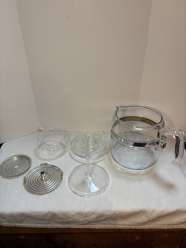 Vintage PYREX Glass 6 Cup Coffee Pot Percolator 7756 Complete set