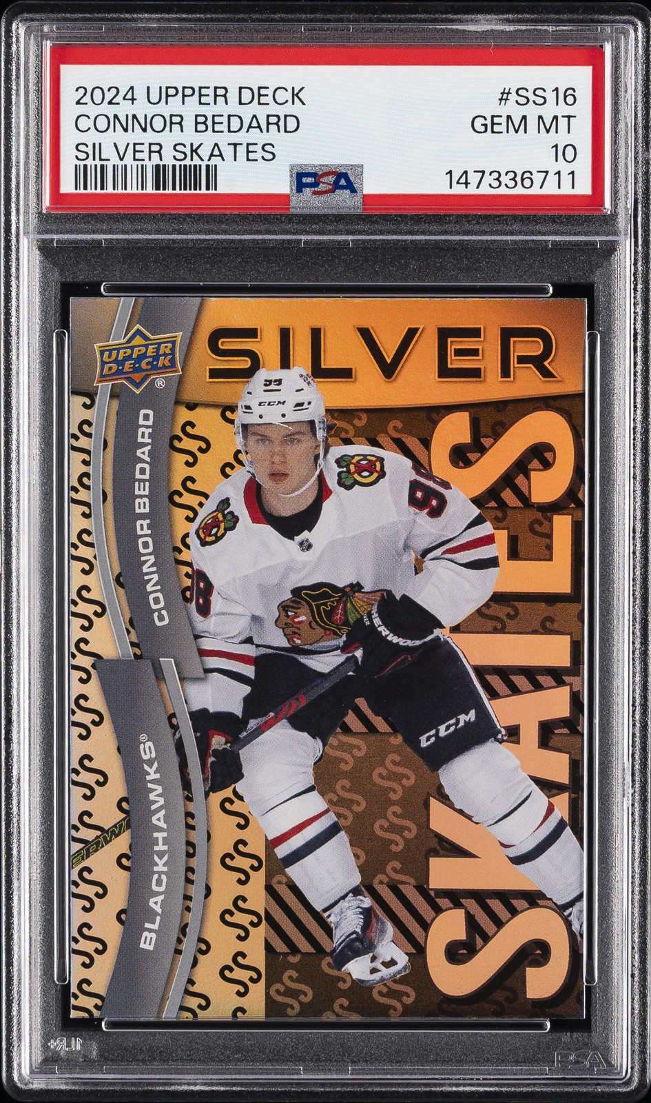 2024 UPPER DECK EXTENDED SERIES SILVER SKATES #SS16 CONNOR BEDARD PSA 10