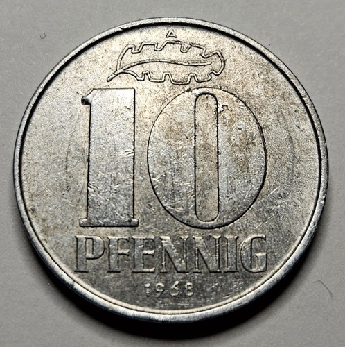 1968 A East Germany 10 Ten Pfennig - Aluminum Coin - German - World Coin