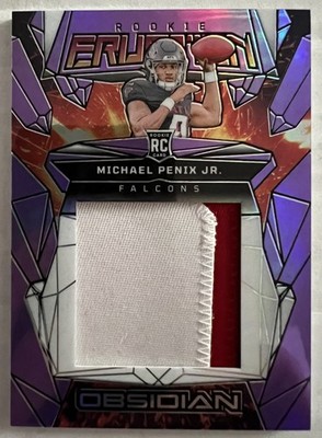 2024 Michael Penix Jr Obsidian Eruption Rookie Material Patch 22/49 RC Purple