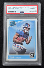 2018 SAQUON BARKLEY Panini RATED ROOKIE Donruss Optic Card-GIANTS-EAGLES-PSA 10. rookie card picture