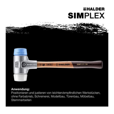Halder Schonhammer Hammer L 405mm Kopf D 60mm Superplast weiß TPE-soft blau