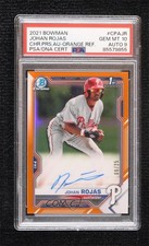 2021 Bowman Chrome Prospects Orange Refractor 9/25 Johan Rojas PSA 10 Auto g6v