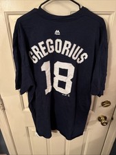 T-shirt Blue New York Yankees #18 Didi Gregorius MLB Baseball Majestic adulto 2XL