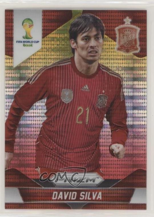 2014 Panini Prizm World Cup Yellow & Red Pulsar Prizm David Silva #175 0e4q