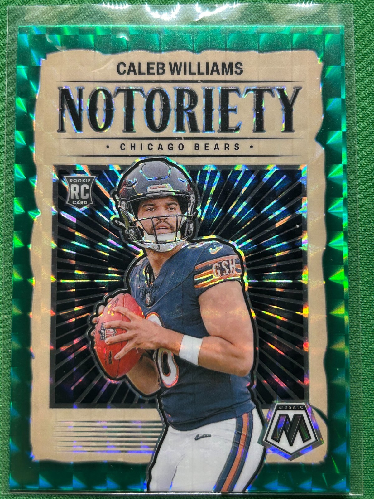 2024 Panini Mosaic - Notoriety Caleb Williams #18 Green Mosaic Prizm (RC)