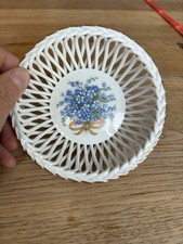 Porzellan Schale Korb Apulum Blumen Deko Seifenschale Schwammschale Vintage