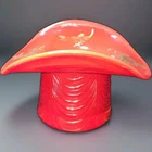 RARE NFGS FENTON RED MANDARIN DRAPERY VASE HAND-PAINTED By M. Hope VINTAGE 1996