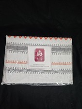PHF Printed Seersucker King Duvet Cover Set 2 Pillowcases Orange Blue Boho, New