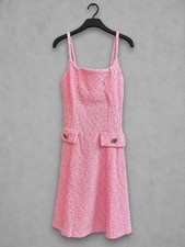 NWT WDIRARA Pink Textured Bouclé Mini Dress XS Spaghetti Strap Tweed Look