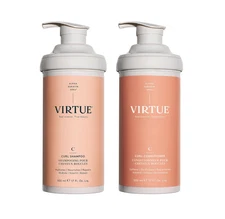 Virtue Curl Shampoo and Conditioner Set for Curly Hair with Frizz Control , 17oz