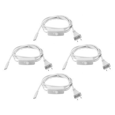 4pcs T4 T5 T8 LED Tube Light Wire Power Cord 6FT Extension Cable On/Off Switch