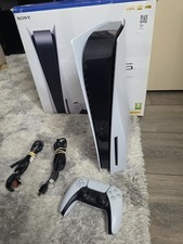 Sony playstation 5 disc edition, Hdml cable, Power cable, and 1 White DualSense.