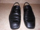 VTG GUCCI #353030 Black Leather Square Toe Loafers Mens Made Italy ~ 11.5 — photo 1