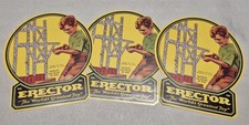 3 Repro A.C. Gilbert Erector Set  Kneeling Boy Decals, Laser Cut